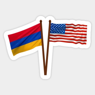 American Armenian Flag Sticker